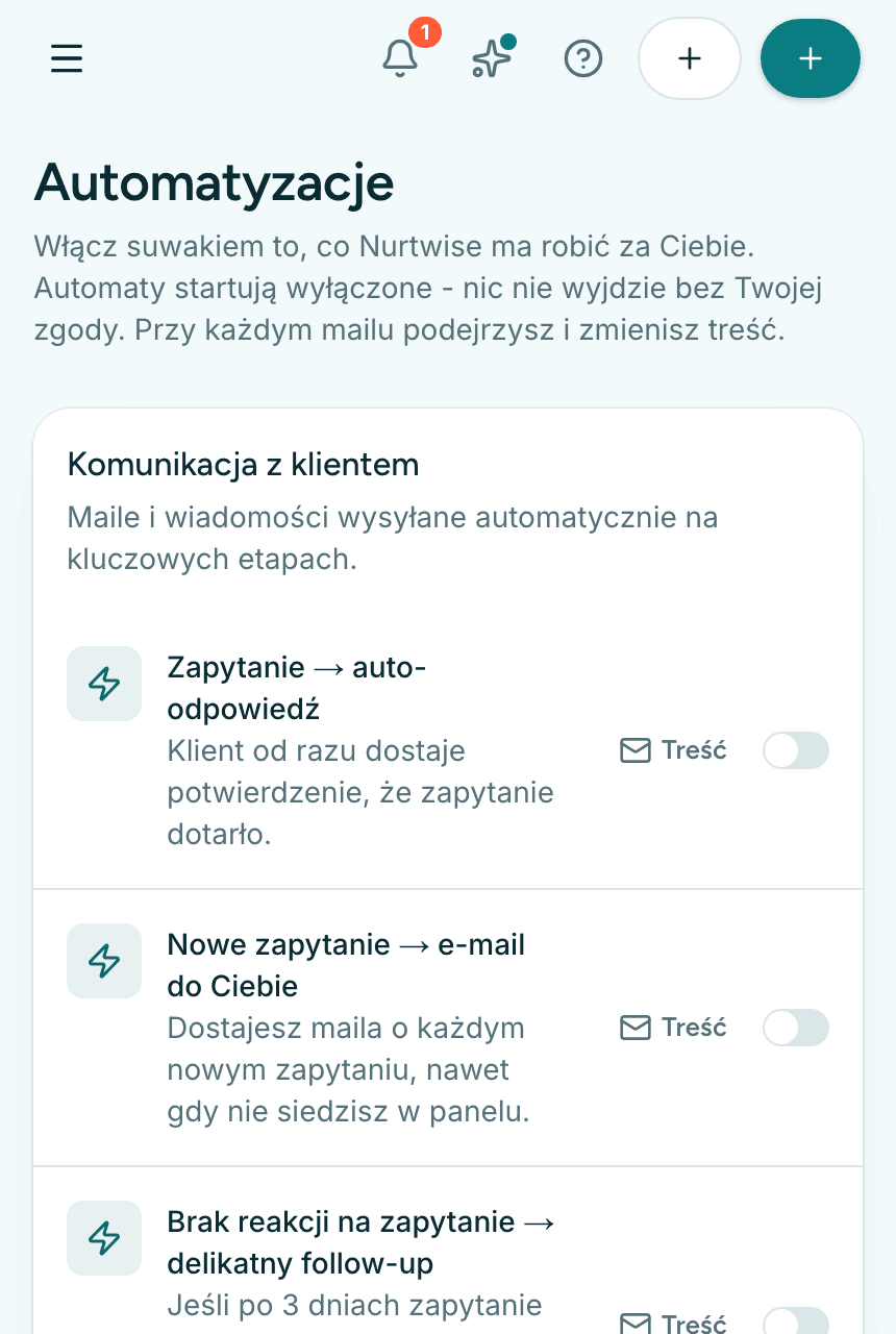 Automatyzacje w Nurtwise