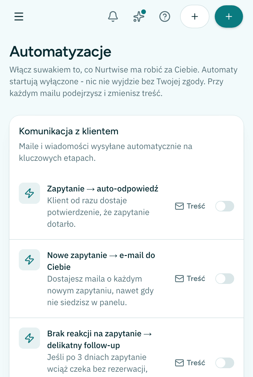 Automatyzacje w Nurtwise